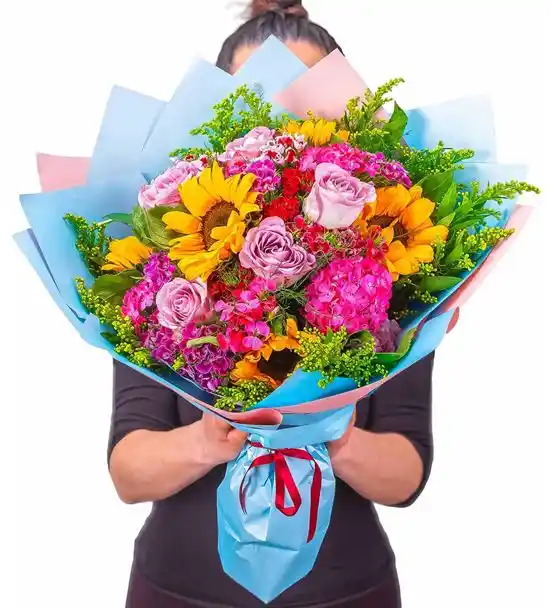 Botanik Seri Güneşli Renkler Çiçek Buketi